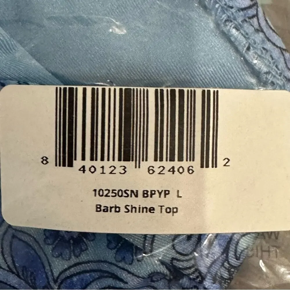 Frankie’s Bikinis Barb Paisley One Shoulder Blue Bikini Swim Top